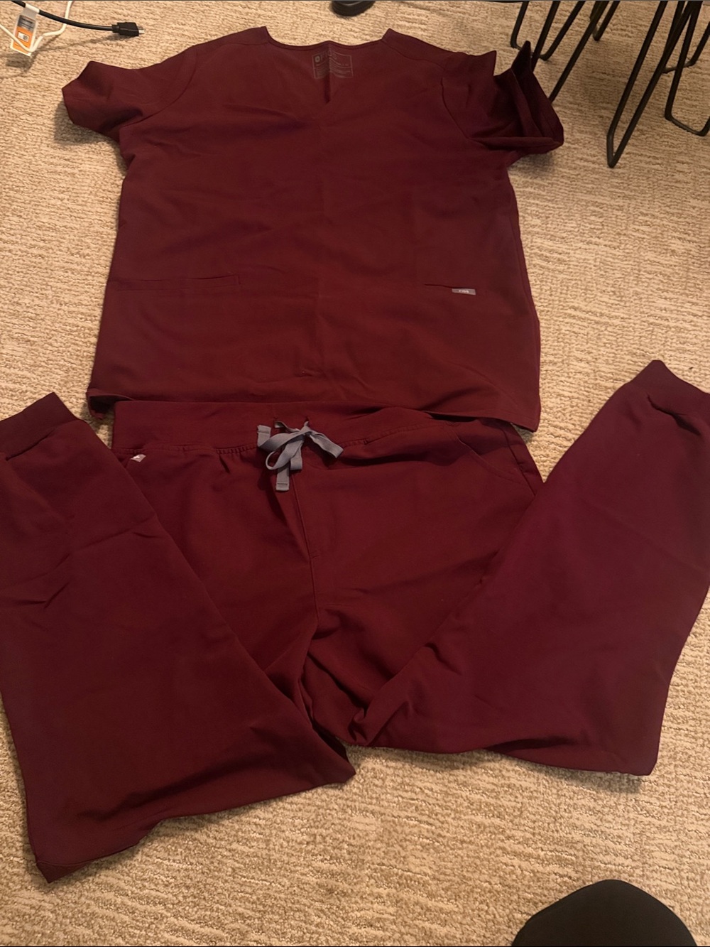 Figs Maroon Zamora High waisted jogger size XL, top XL